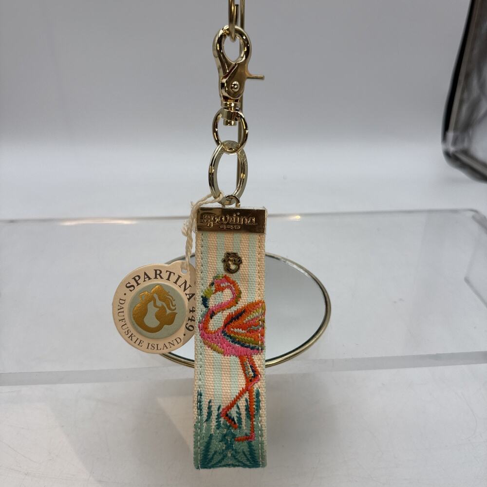 Moreland Flamingo Grab -n- Go Embroidered Keychain